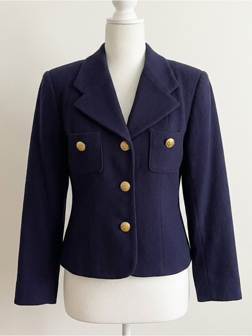 Vintage Wool Gold Button Royal Purple Blazer